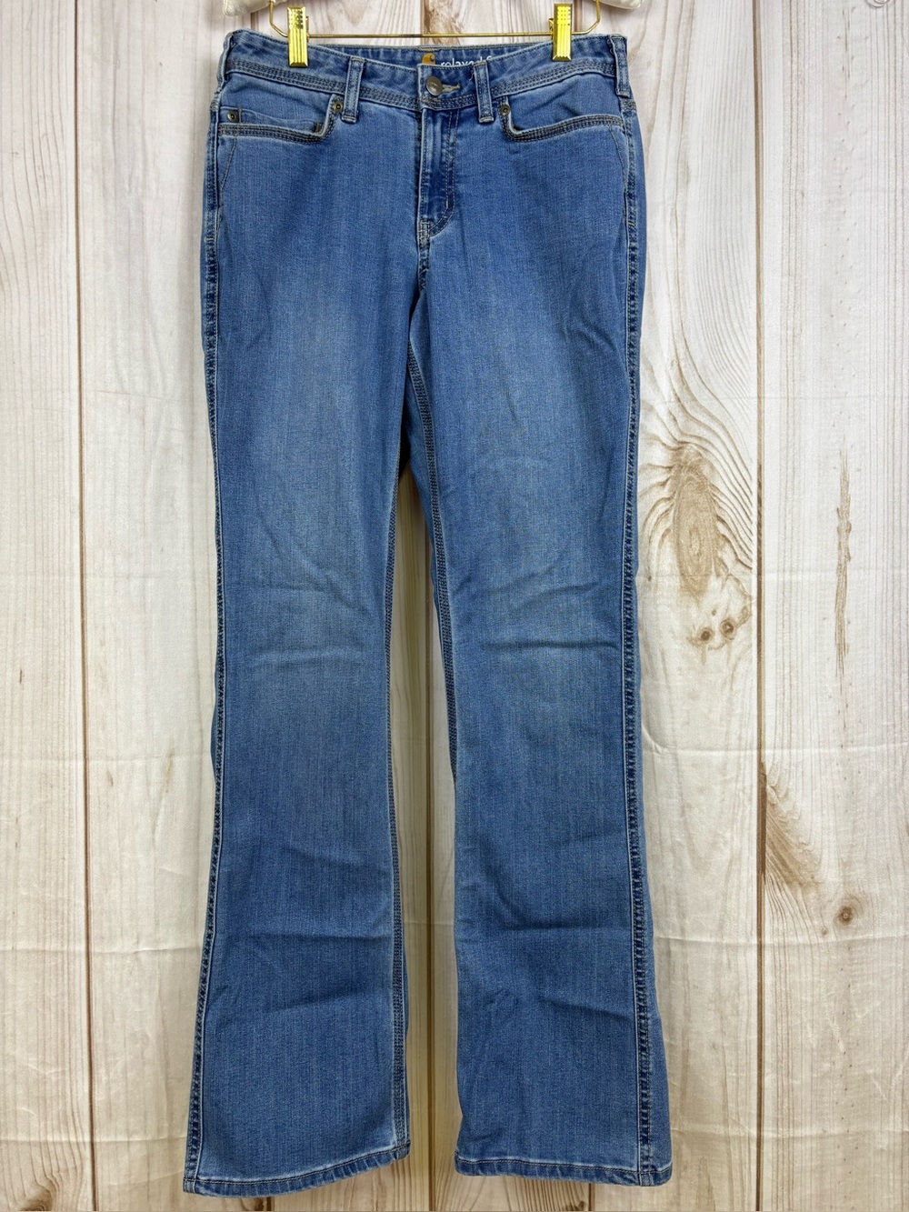 Carhartt Relaxed Fit Bootcut Jeans Casual Comfort Western Workwear Size 4 Tall
